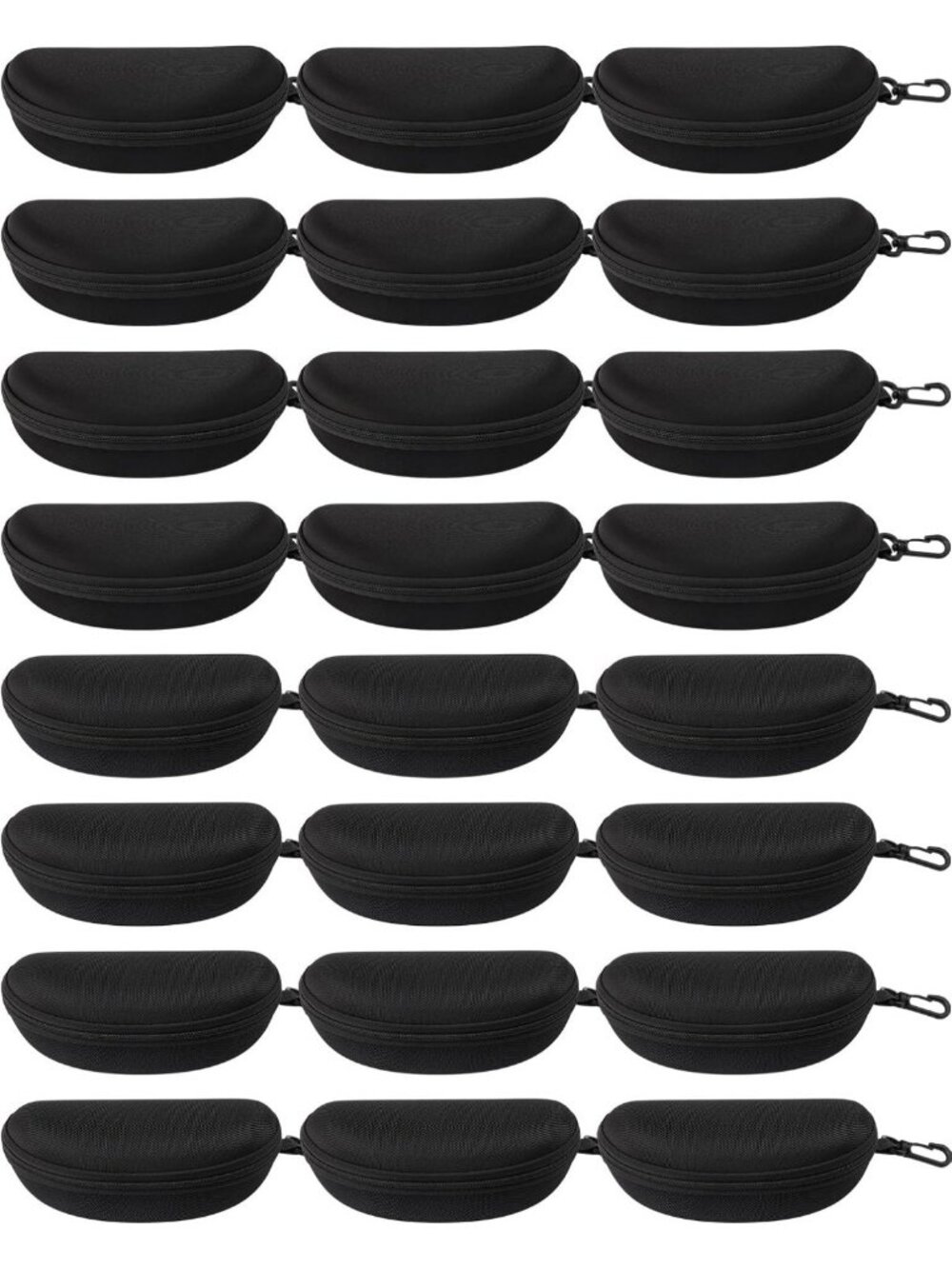 24 Pcs Hard Sunglasses Cases with Hook - Durable, Stylish, Travel-Friendly
